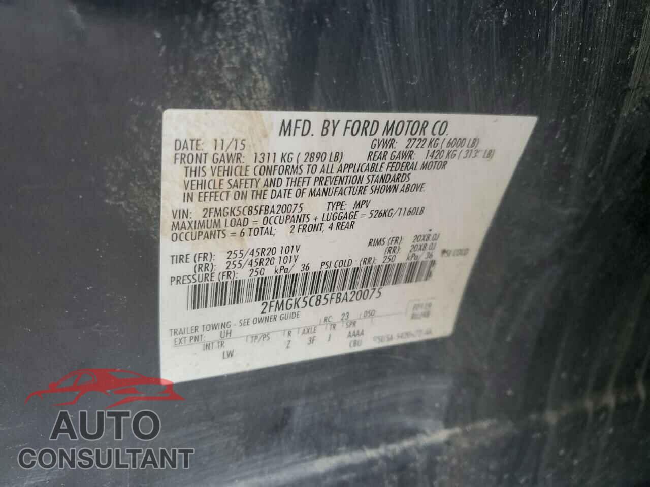 FORD FLEX 2015 - 2FMGK5C85FBA20075