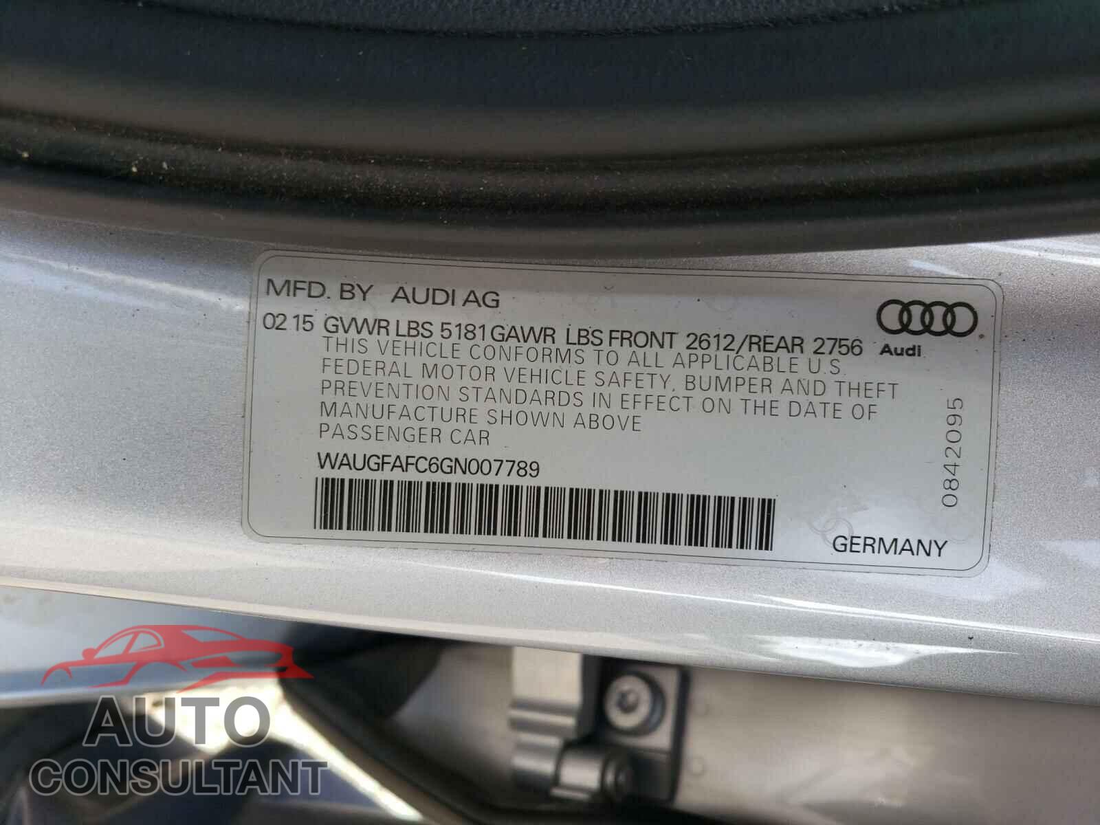 AUDI A6 2016 - WAUGFAFC6GN007789