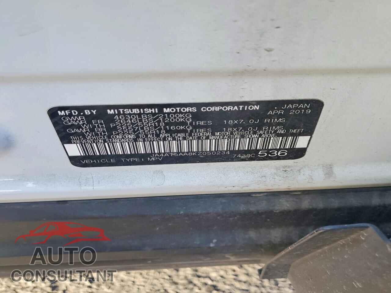 MITSUBISHI ECLIPSE 2019 - JA4AT5AA8KZ050234