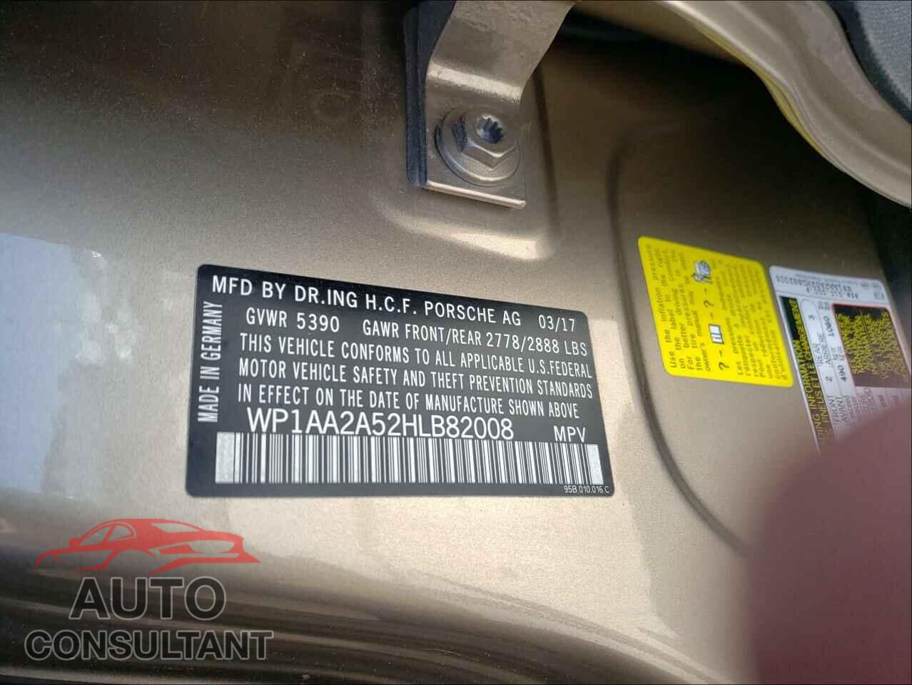 PORSCHE MACAN 2017 - WP1AA2A52HLB82008