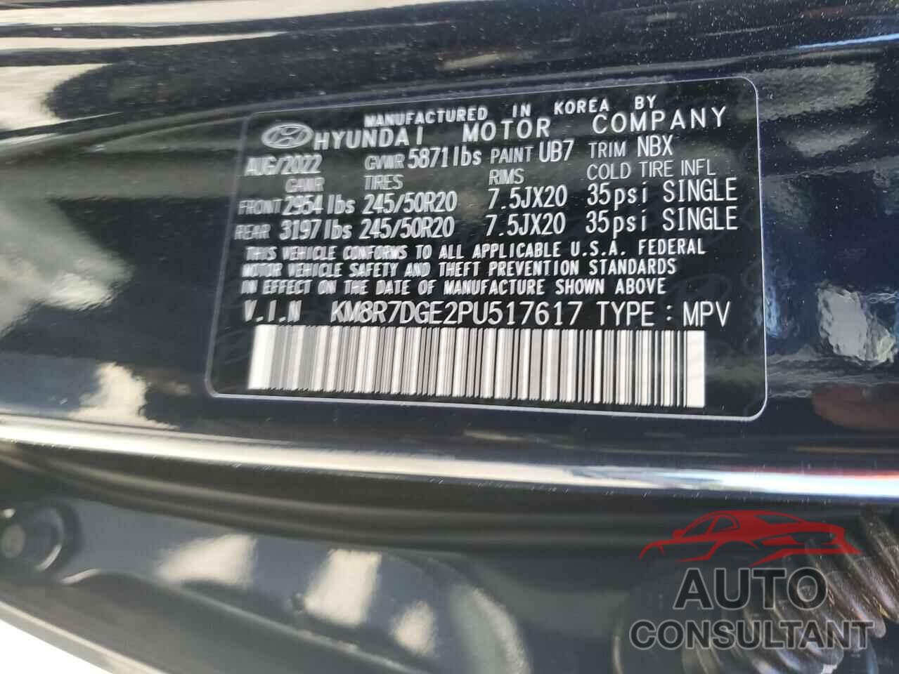 HYUNDAI PALISADE 2023 - KM8R7DGE2PU517617