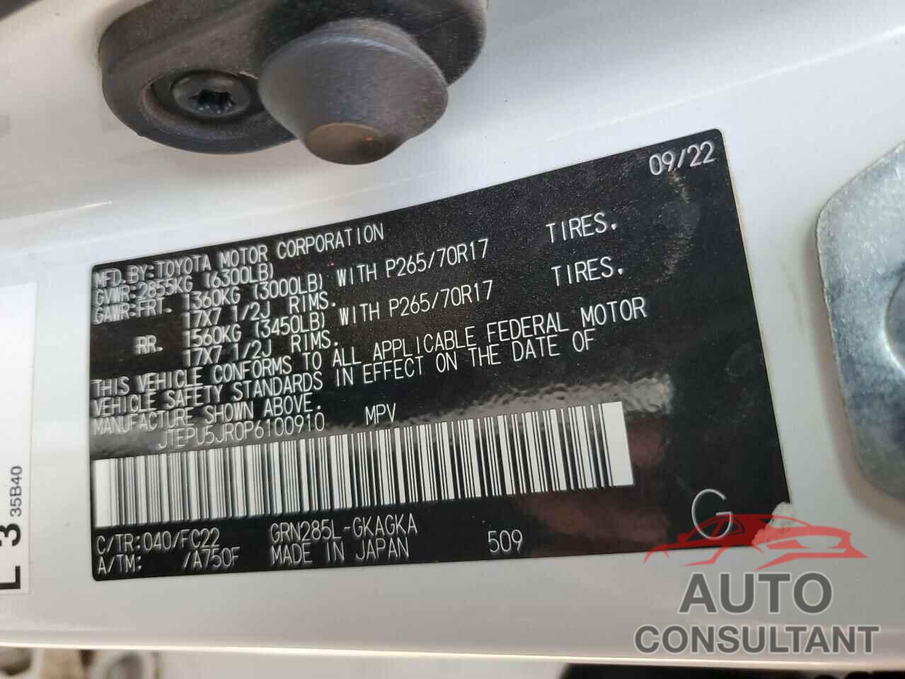 TOYOTA 4RUNNER SE 2023 - JTEPU5JR0P6100910