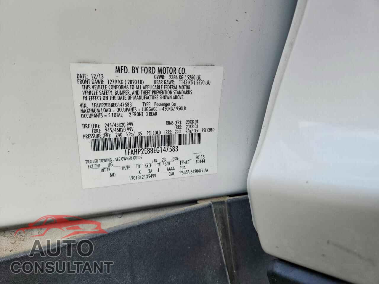 FORD TAURUS 2014 - 1FAHP2E88EG147583