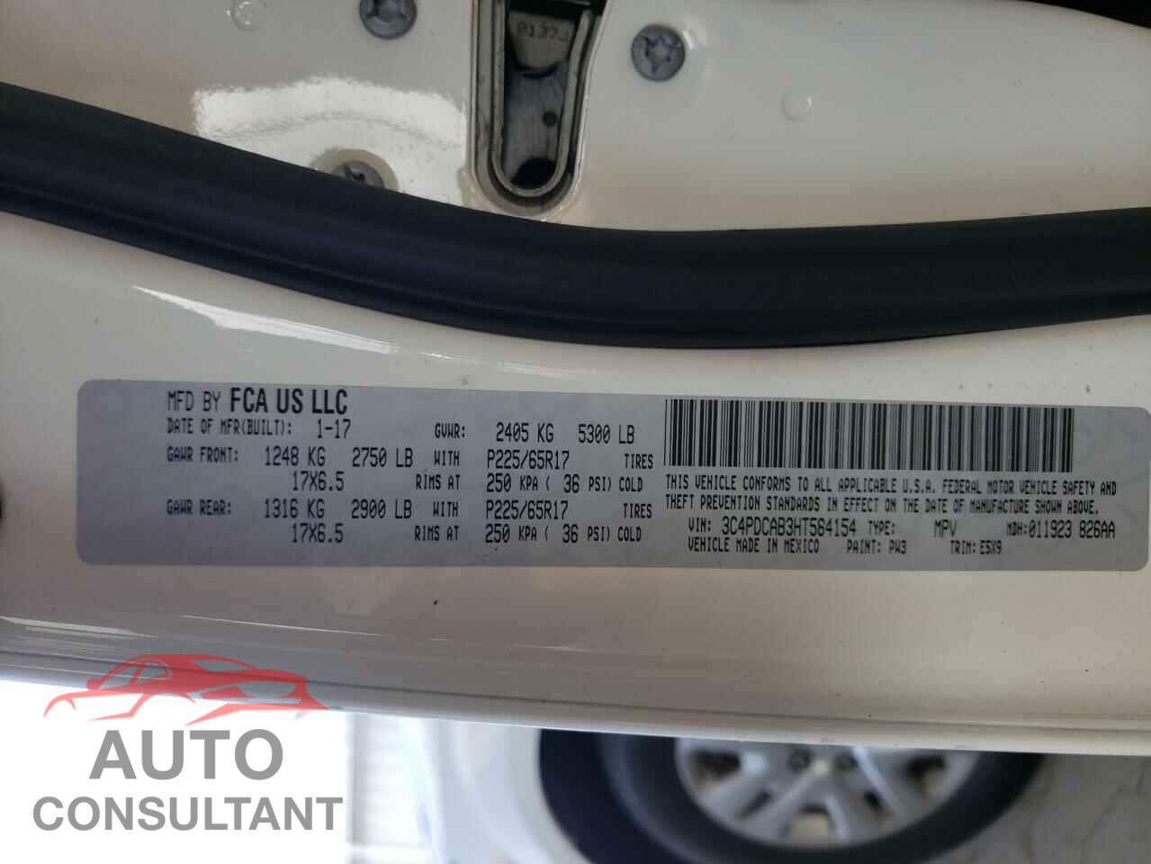 DODGE JOURNEY 2017 - 3C4PDCAB3HT584154