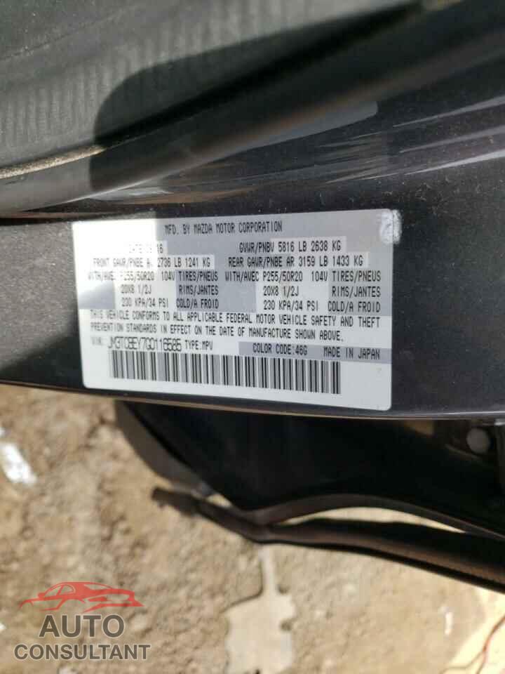 MAZDA CX-9 2016 - JM3TCBEY7G0116585