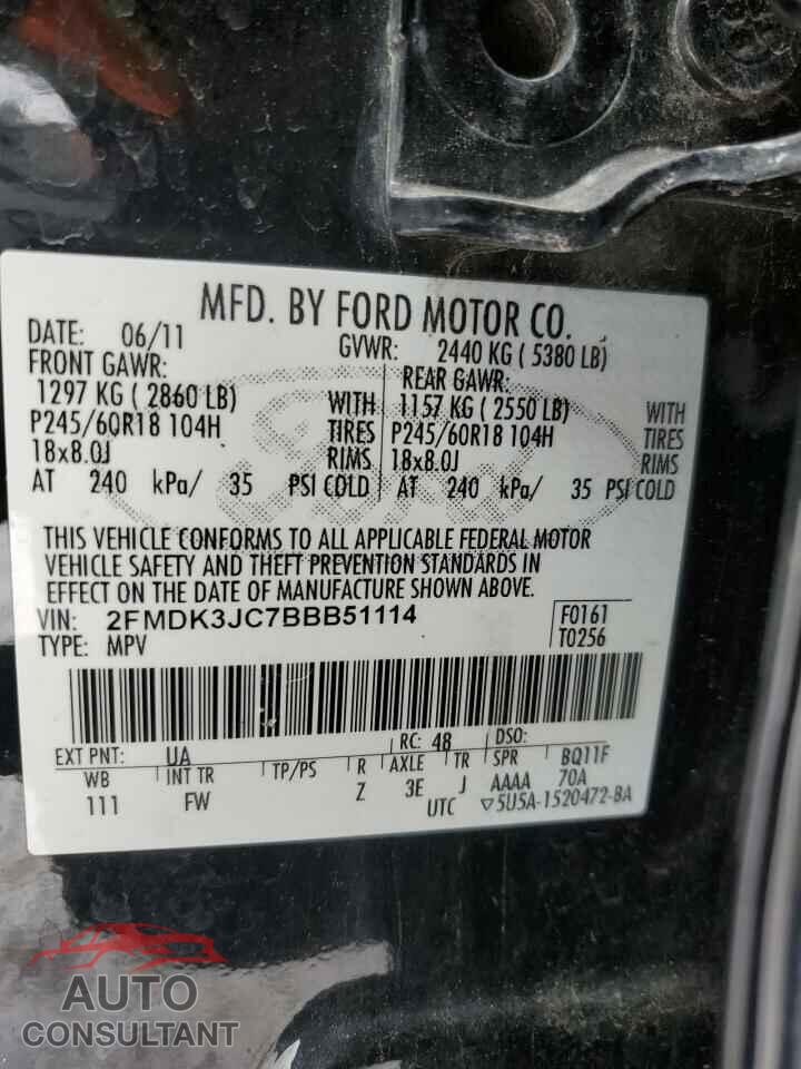 FORD EDGE 2011 - 2FMDK3JC7BBB51114