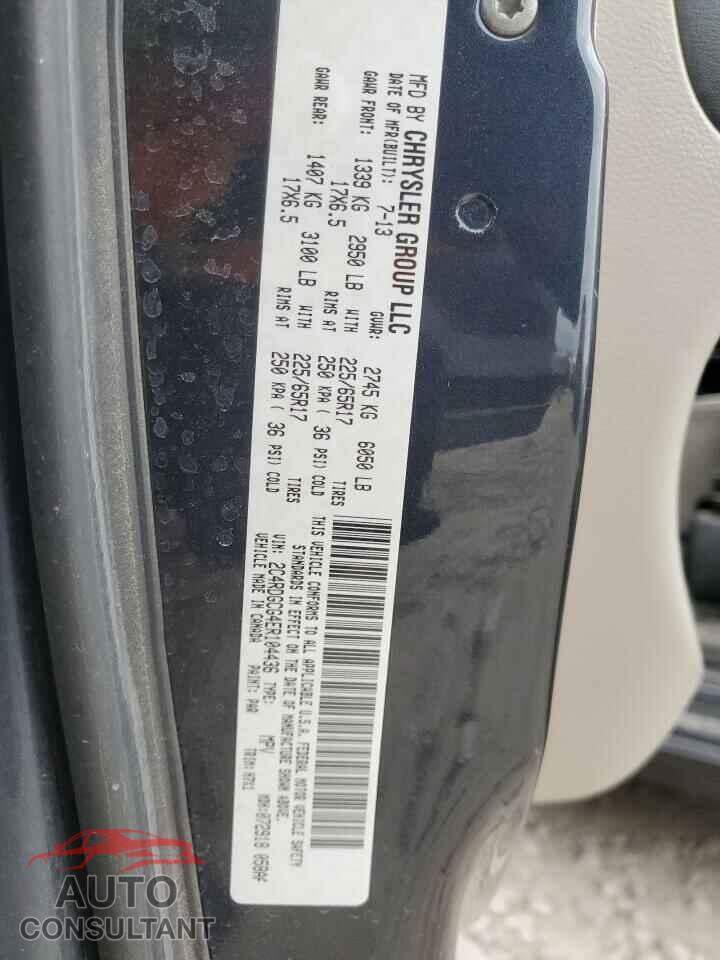 DODGE CARAVAN 2014 - 2C4RDGCG4ER104436