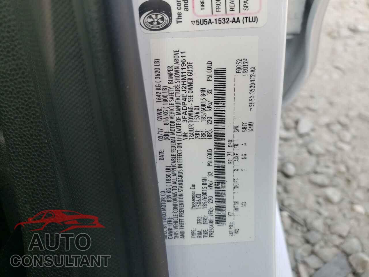 FORD FIESTA 2017 - 3FADP4EJ2HM119611