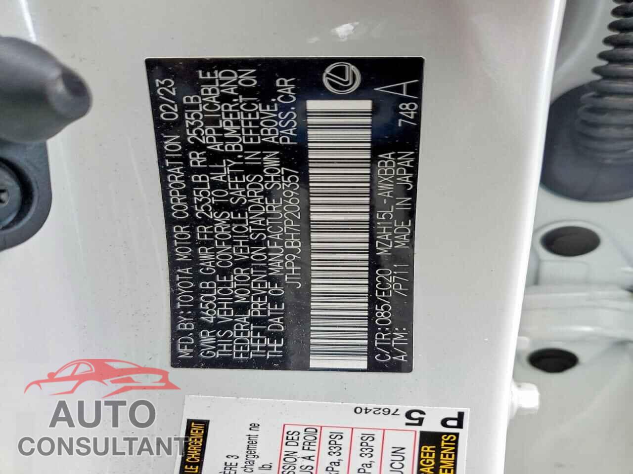 LEXUS UNKNOWN 2023 - JTHP9JBH7P2069357