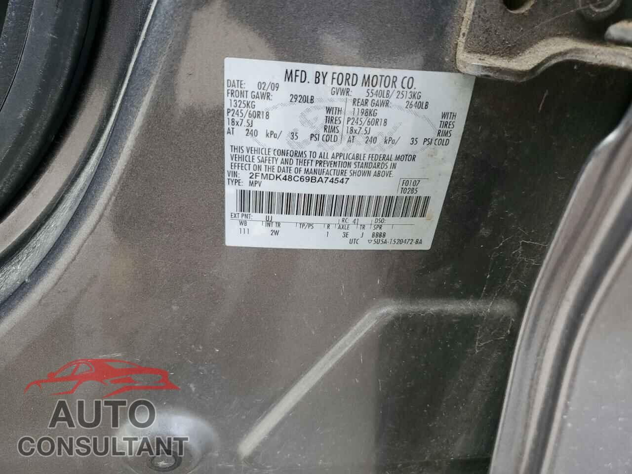 FORD EDGE 2009 - 2FMDK48C69BA74547