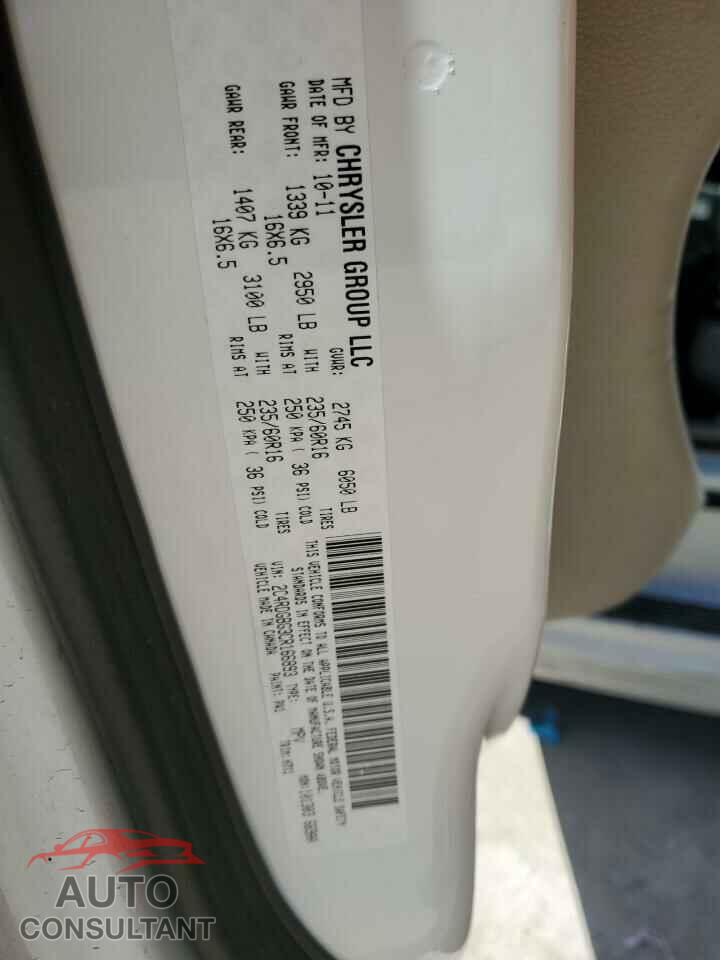 DODGE CARAVAN 2012 - 2C4RDGBG3CR166893