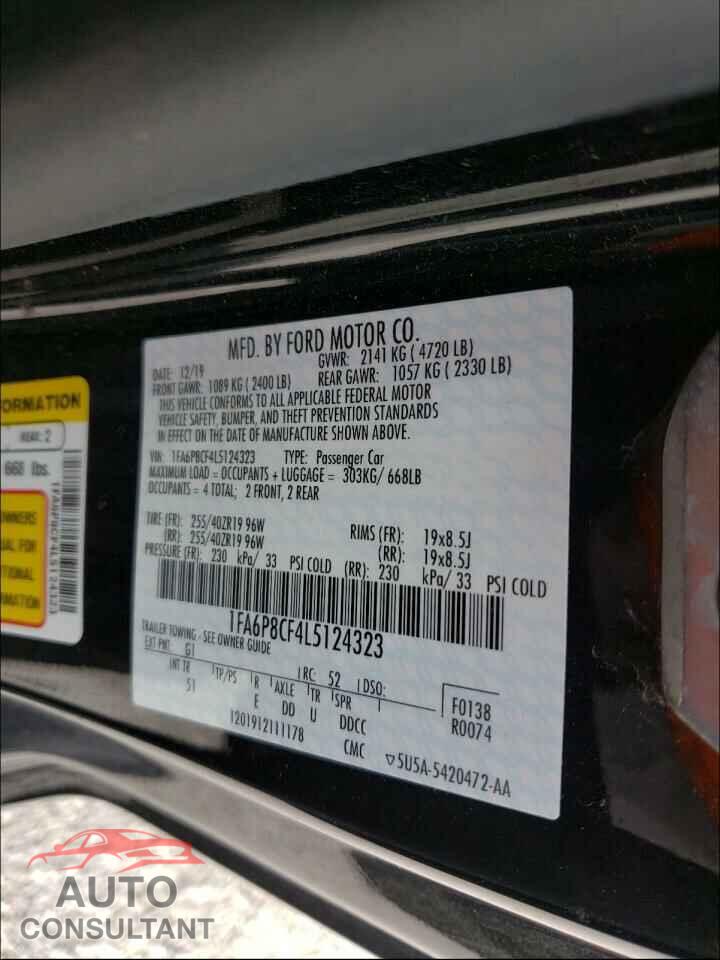 FORD MUSTANG 2020 - 1FA6P8CF4L5124323