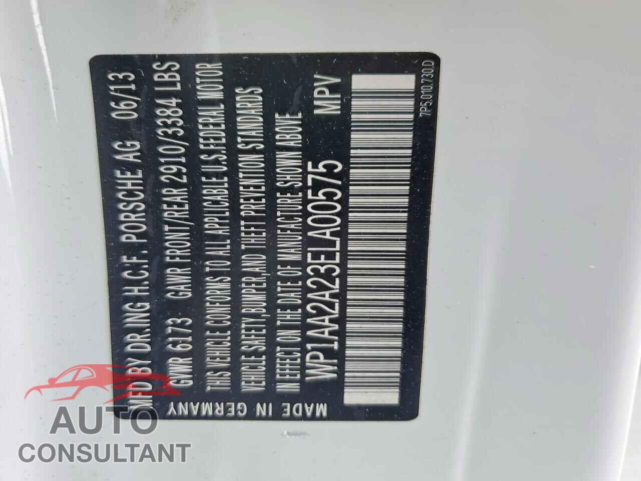 PORSCHE CAYENNE 2014 - WP1AA2A23ELA00575
