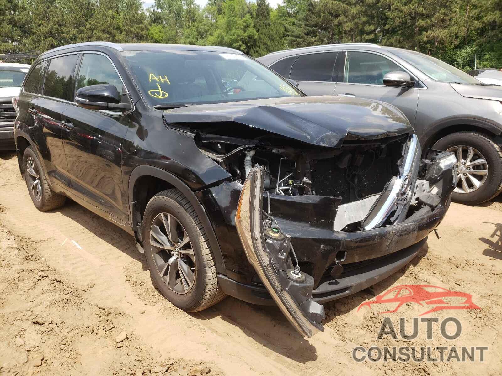 TOYOTA HIGHLANDER 2016 - 5TDJKRFH3GS504386