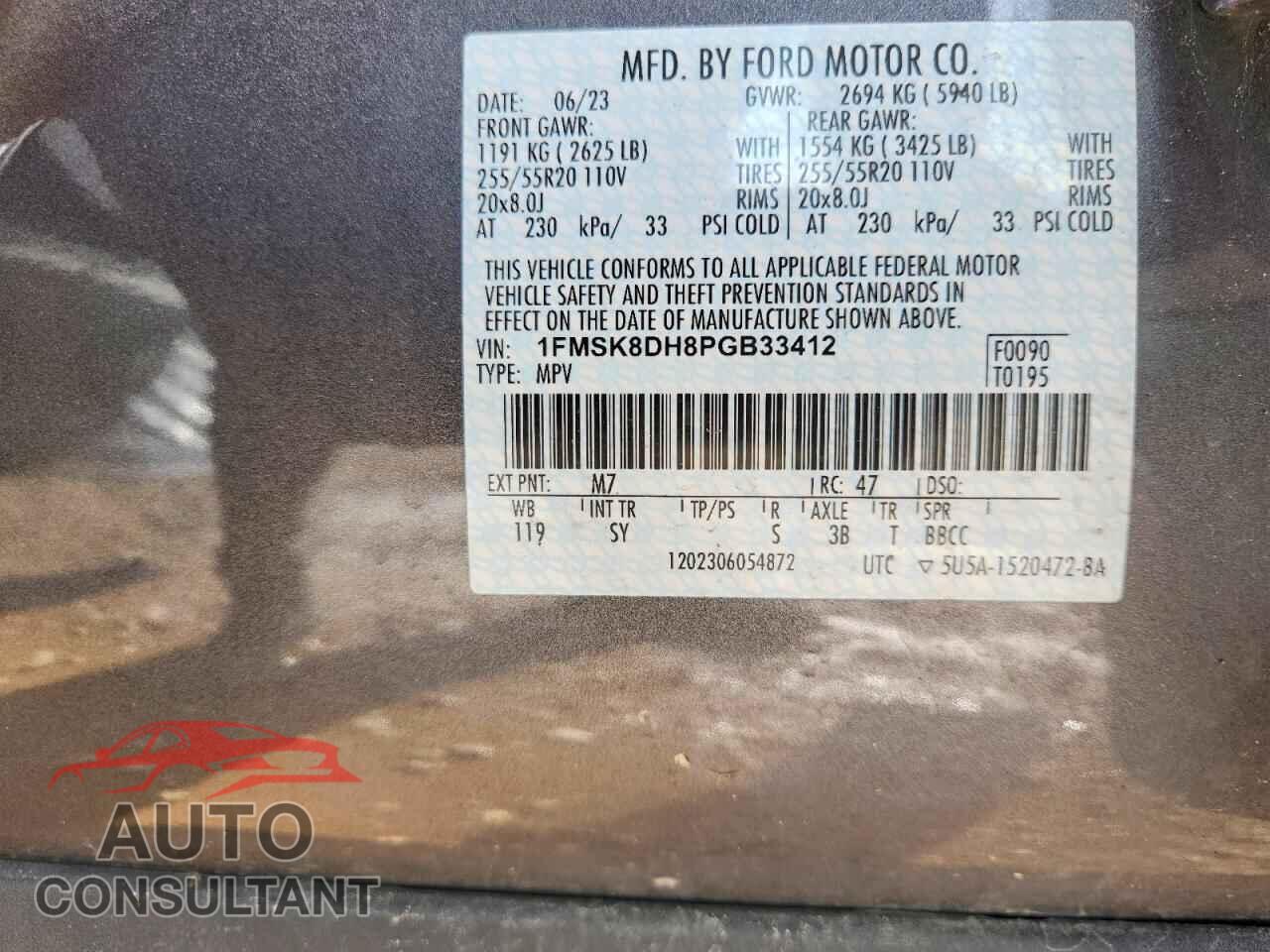 FORD EXPLORER 2023 - 1FMSK8DH8PGB33412