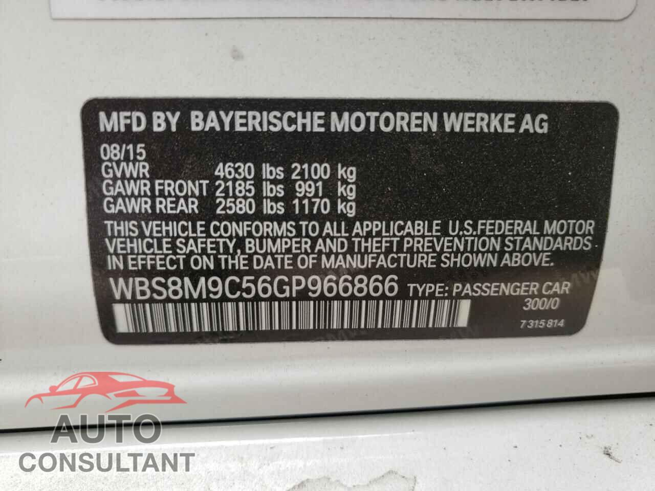 BMW M3 2016 - WBS8M9C56GP966866