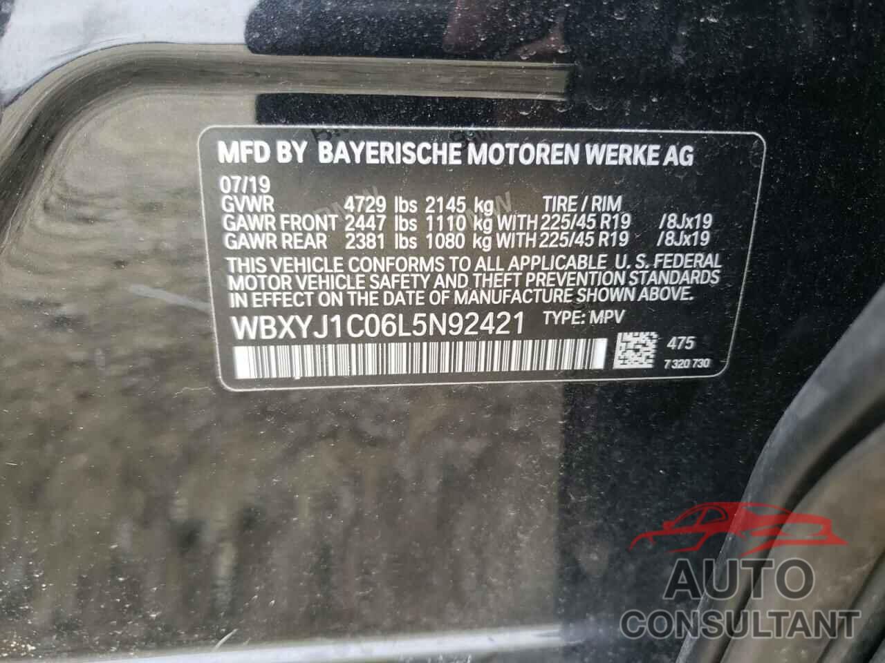 BMW X2 2020 - WBXYJ1C06L5N92421