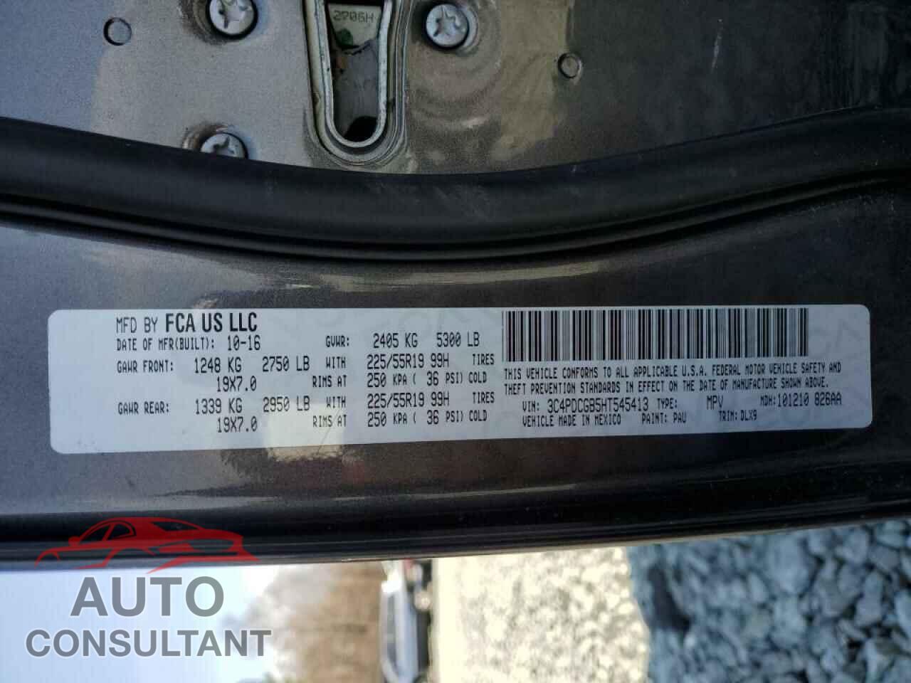 DODGE JOURNEY 2017 - 3C4PDCGB5HT545413
