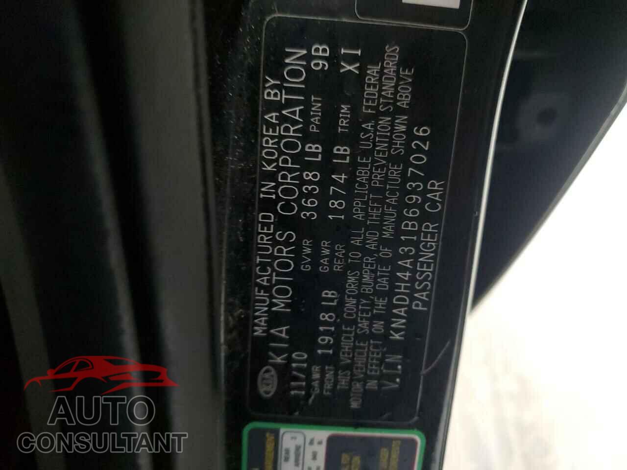 KIA RIO 2011 - KNADH4A31B6937026