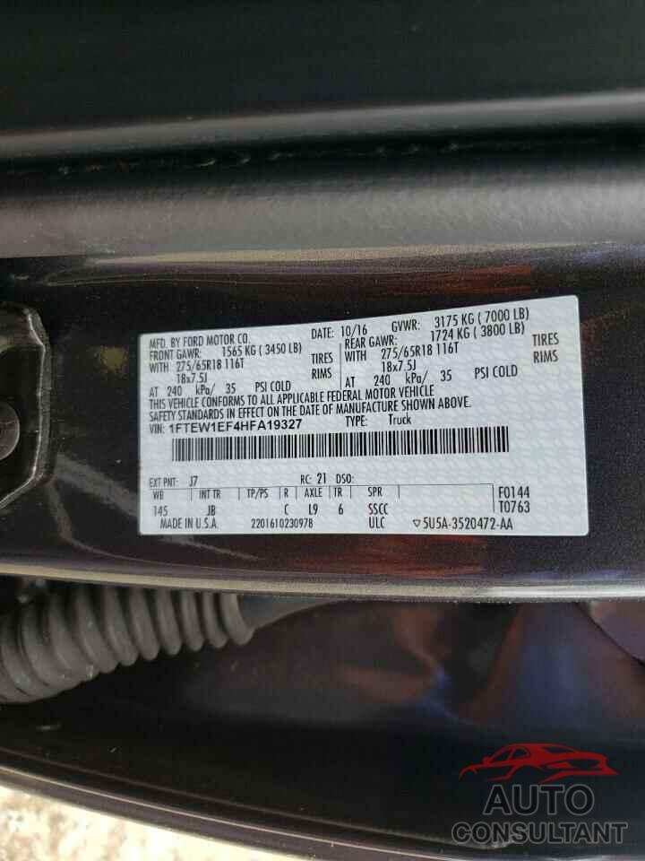 FORD F-150 2017 - 1FTEW1EF4HFA19327