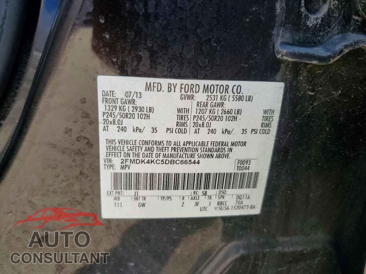 FORD EDGE 2013 - 2FMDK4KC5DBC66544