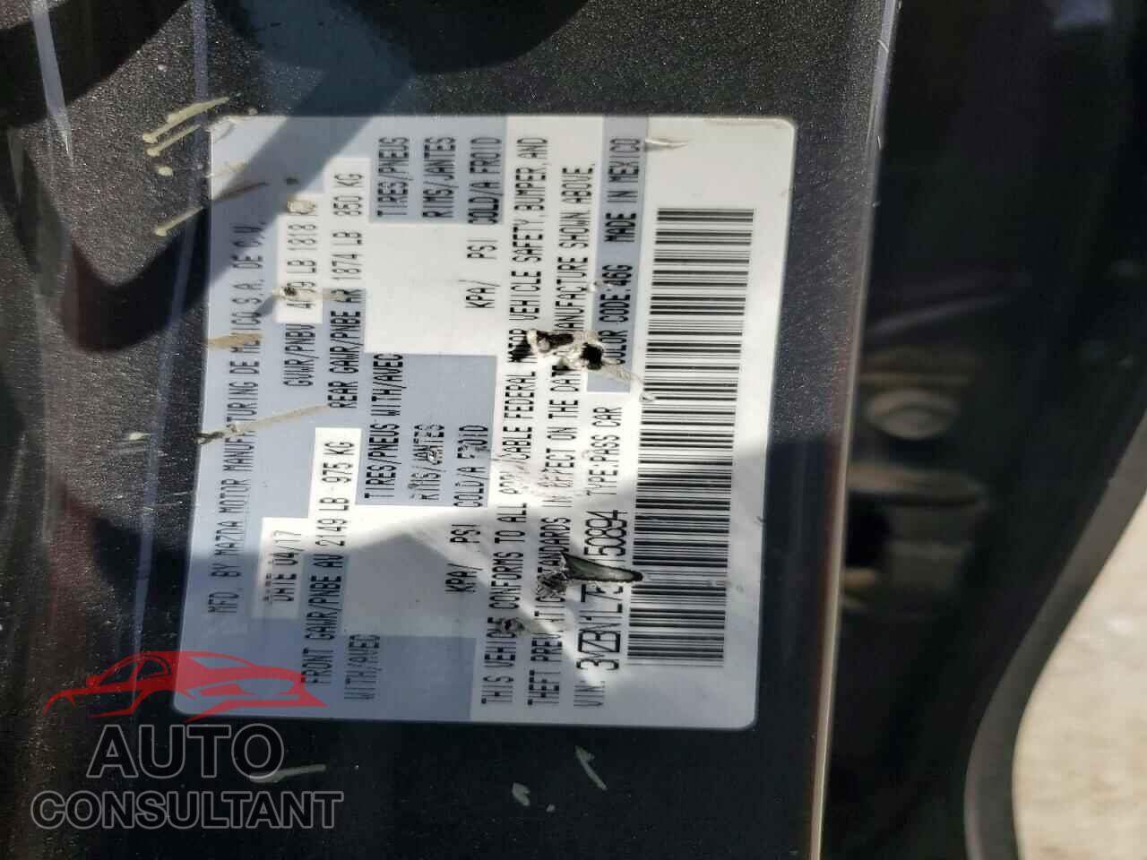 MAZDA 3 2017 - 3MZBN1L75HM150894