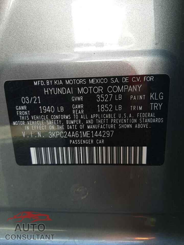 HYUNDAI ACCENT 2021 - 3KPC24A61ME144297