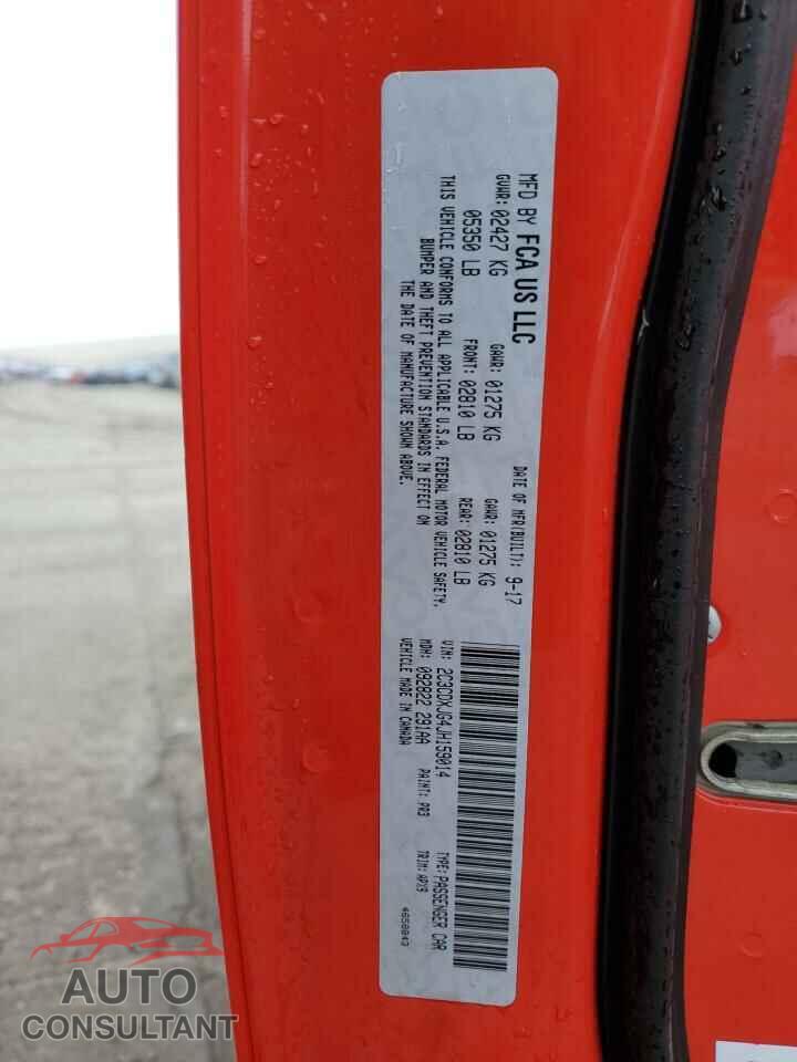DODGE CHARGER 2018 - 2C3CDXJG4JH159014