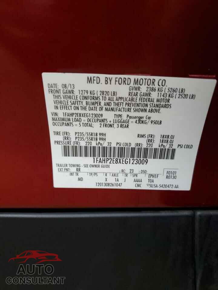 FORD TAURUS 2014 - 1FAHP2E8XEG123009