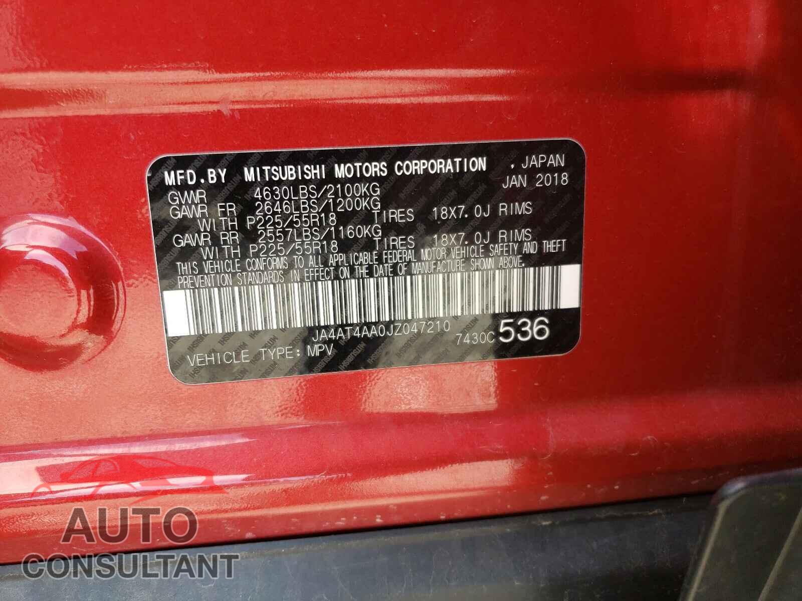 MITSUBISHI ECLIPSE 2018 - JA4AT4AA0JZ047210