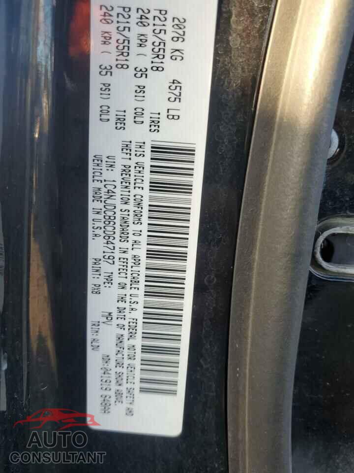 JEEP COMPASS 2012 - 1C4NJDCB6CD647197