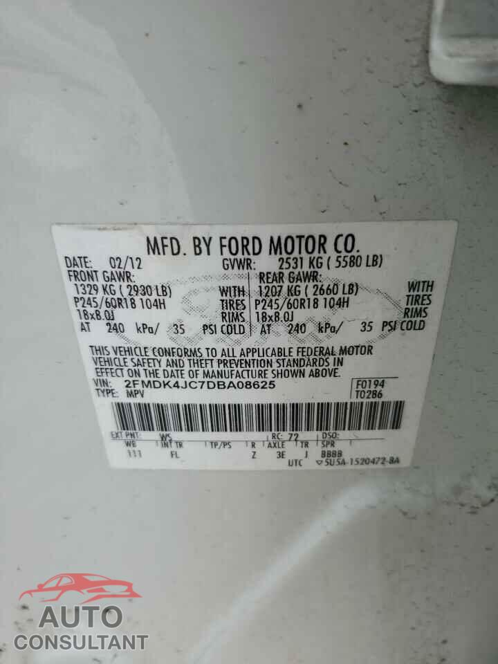 FORD EDGE 2013 - 2FMDK4JC7DBA08625