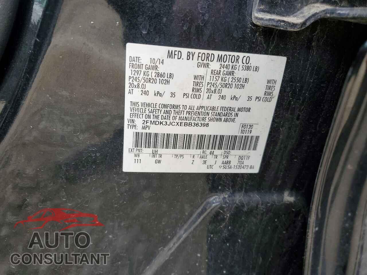 FORD EDGE 2014 - 2FMDK3JCXEBB36398