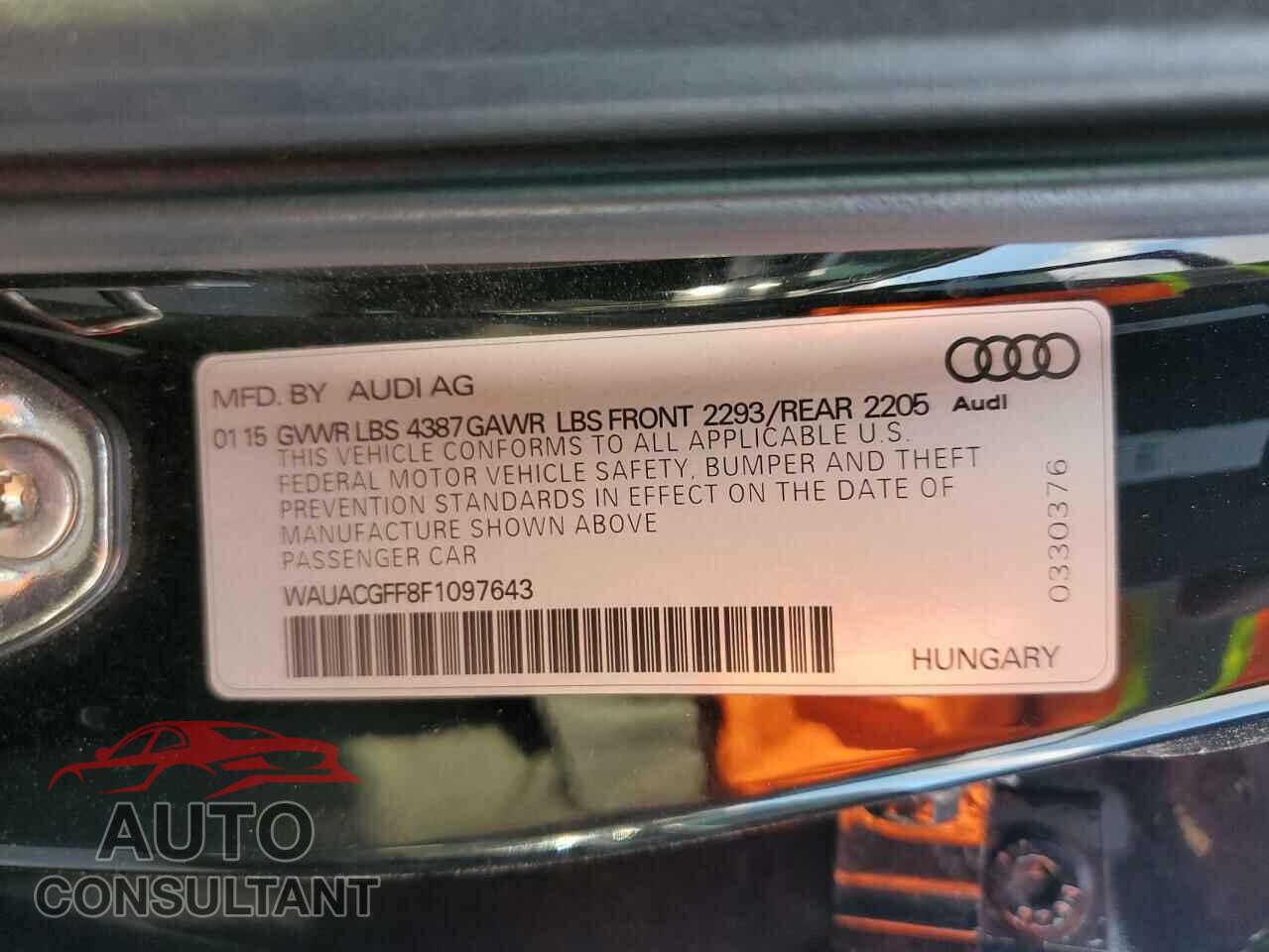 AUDI A3 2015 - WAUACGFF8F1097643