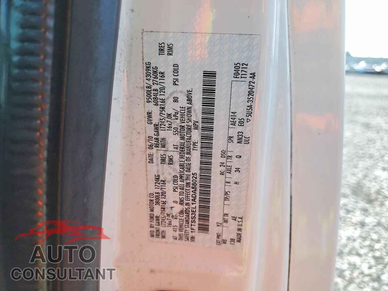 FORD ECONOLINE 2010 - 1FTSS3EL1ADA88025