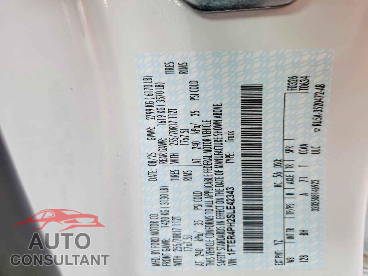 FORD RANGER 2025 - 1FTER4PH2SLE42343
