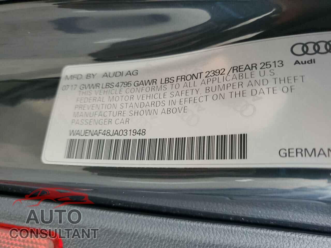 AUDI A4 2018 - WAUENAF48JA031948