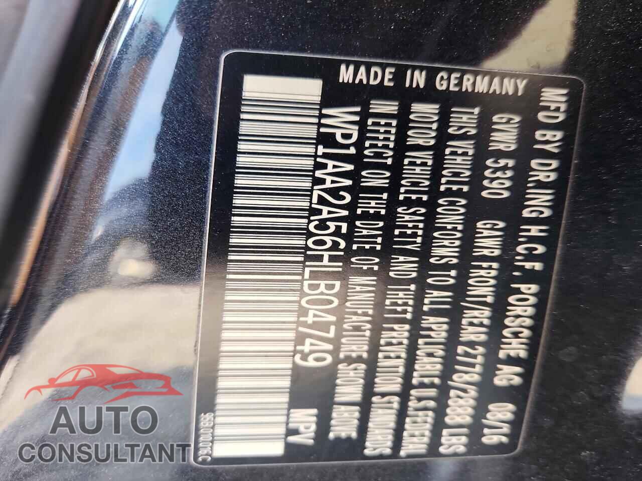 PORSCHE MACAN 2017 - WP1AA2A56HLB04749
