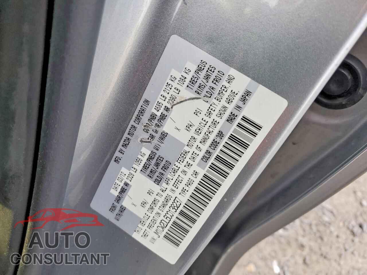 MAZDA 5 2012 - JM1CW2DL6C0138237