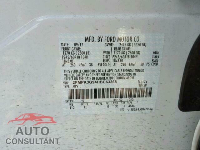 FORD EDGE SE 2017 - 2FMPK3G94HBC63368