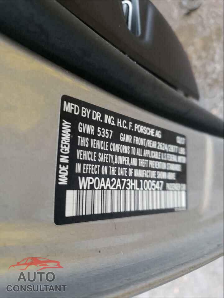 PORSCHE PANAMERA 2017 - WP0AA2A73HL100547