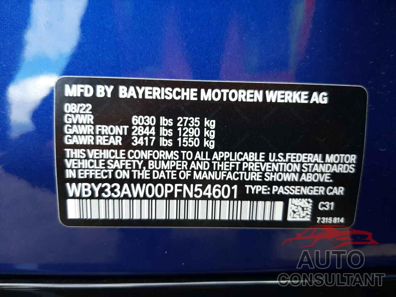 BMW I4 M50 2023 - WBY33AW00PFN54601