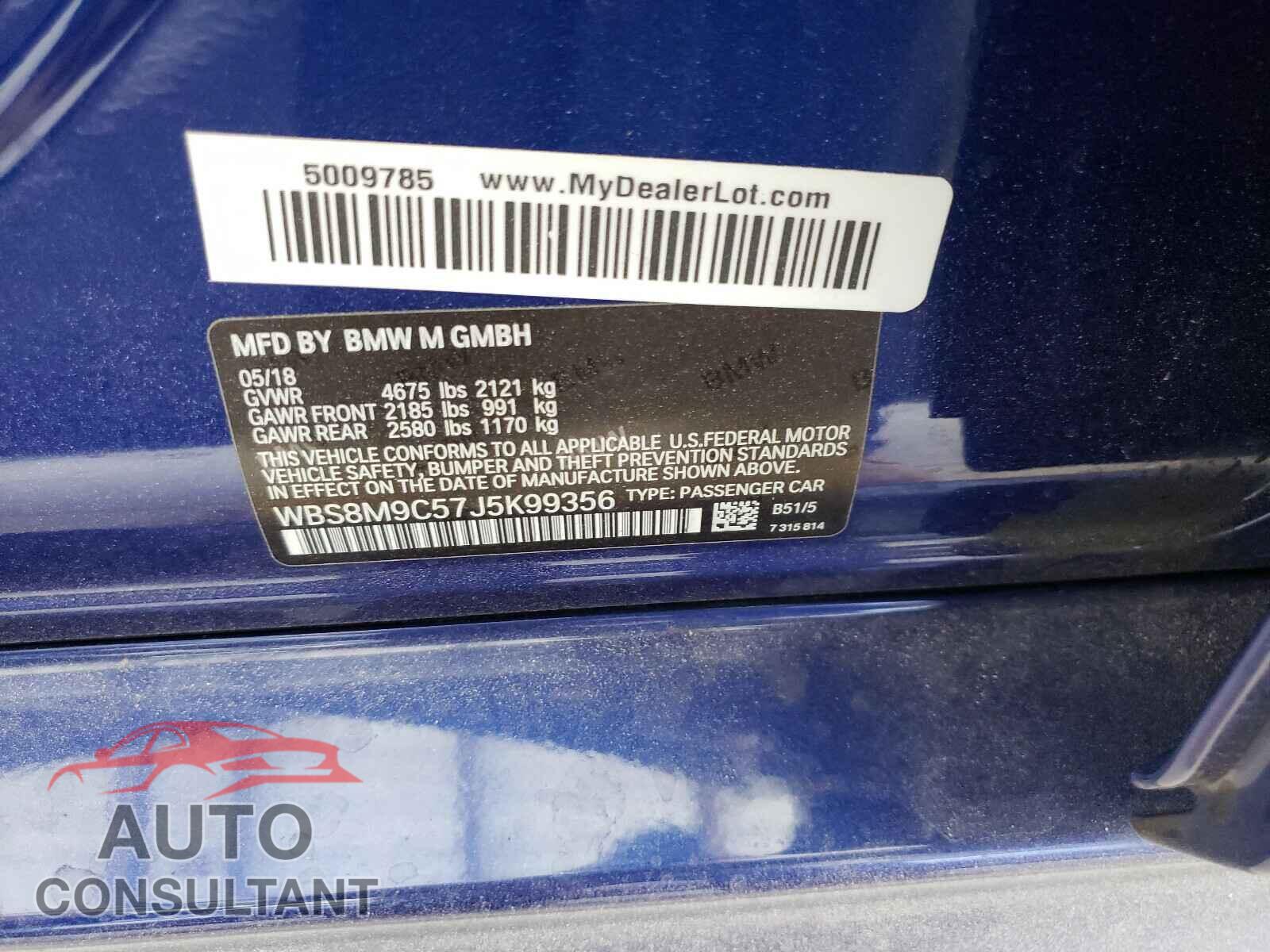 BMW M3 2018 - WBS8M9C57J5K99356