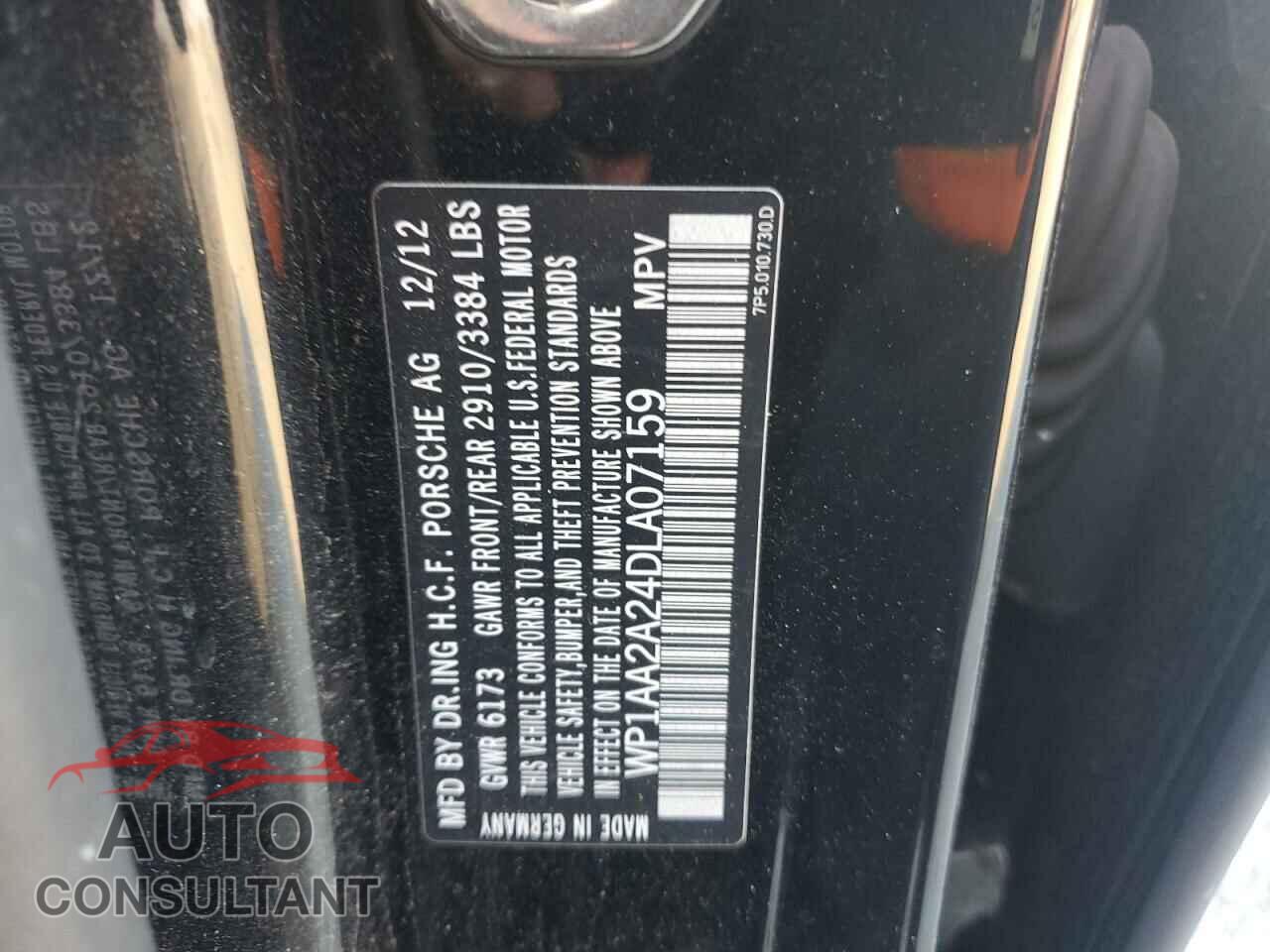 PORSCHE CAYENNE 2013 - WP1AA2A24DLA07159