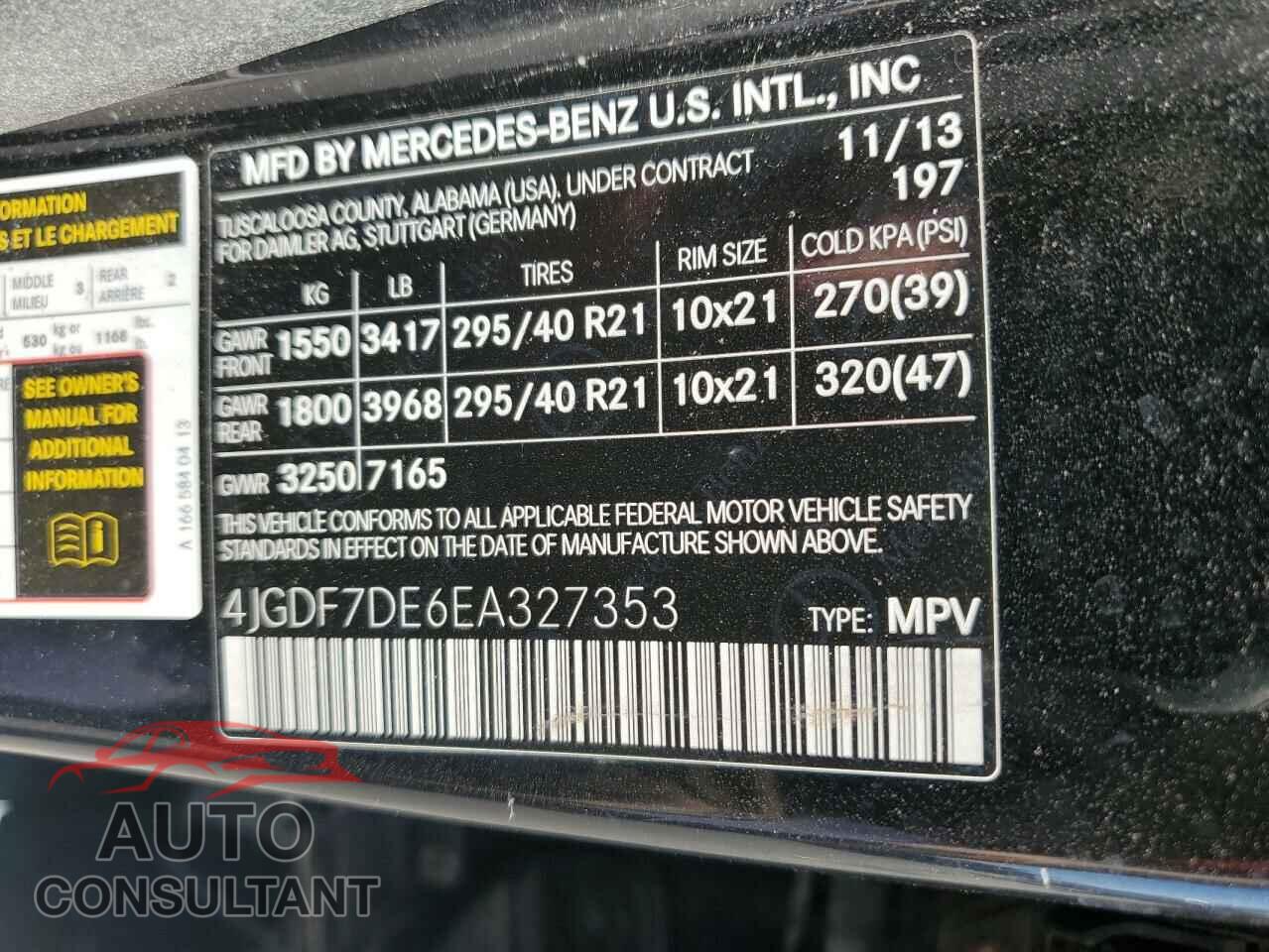 MERCEDES-BENZ GL-CLASS 2014 - 4JGDF7DE6EA327353