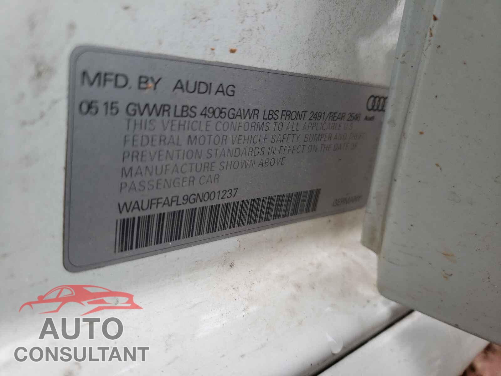 AUDI A4 2016 - WAUFFAFL9GN001237