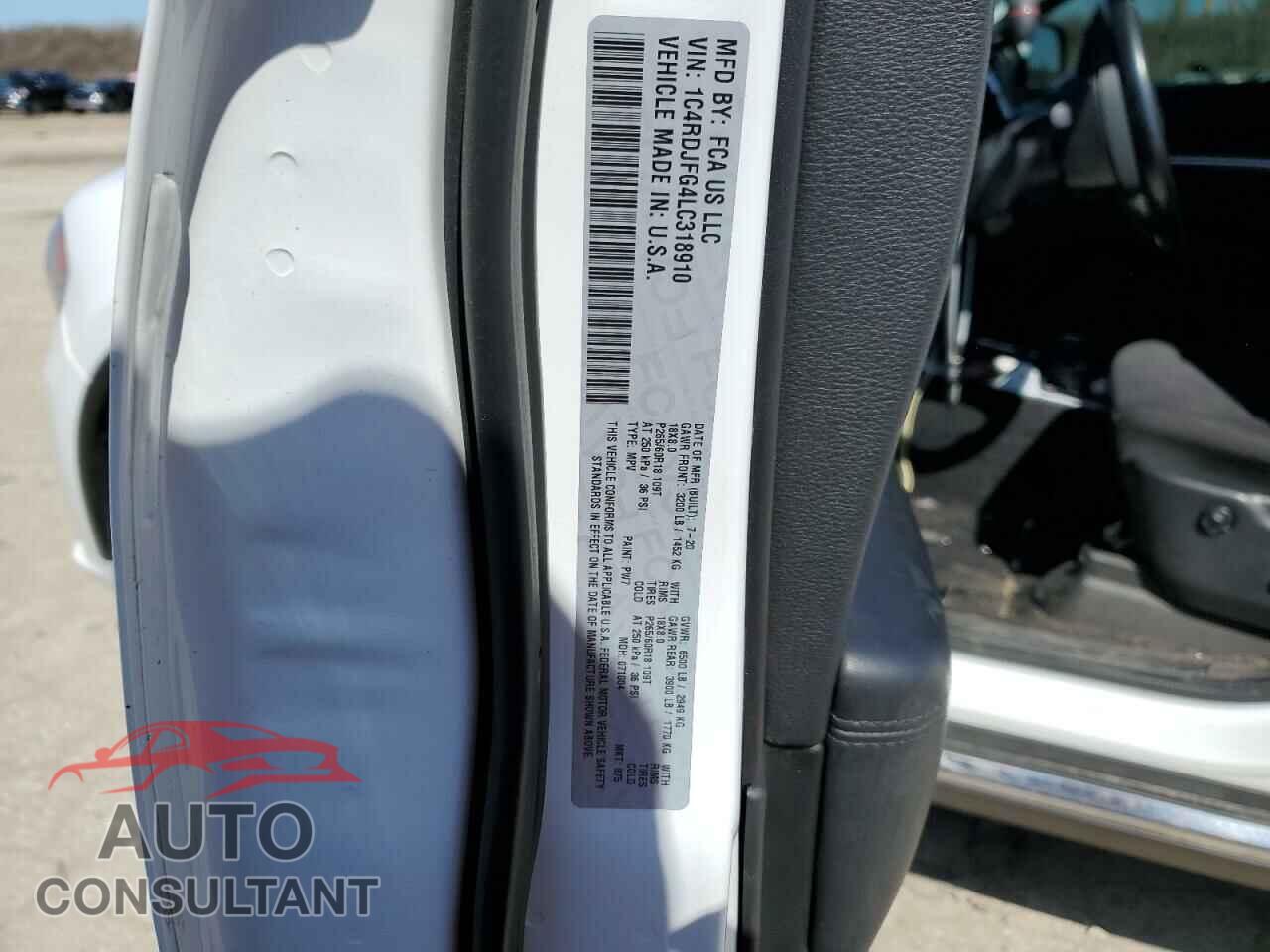 DODGE DURANGO 2020 - 1C4RDJFG4LC318910