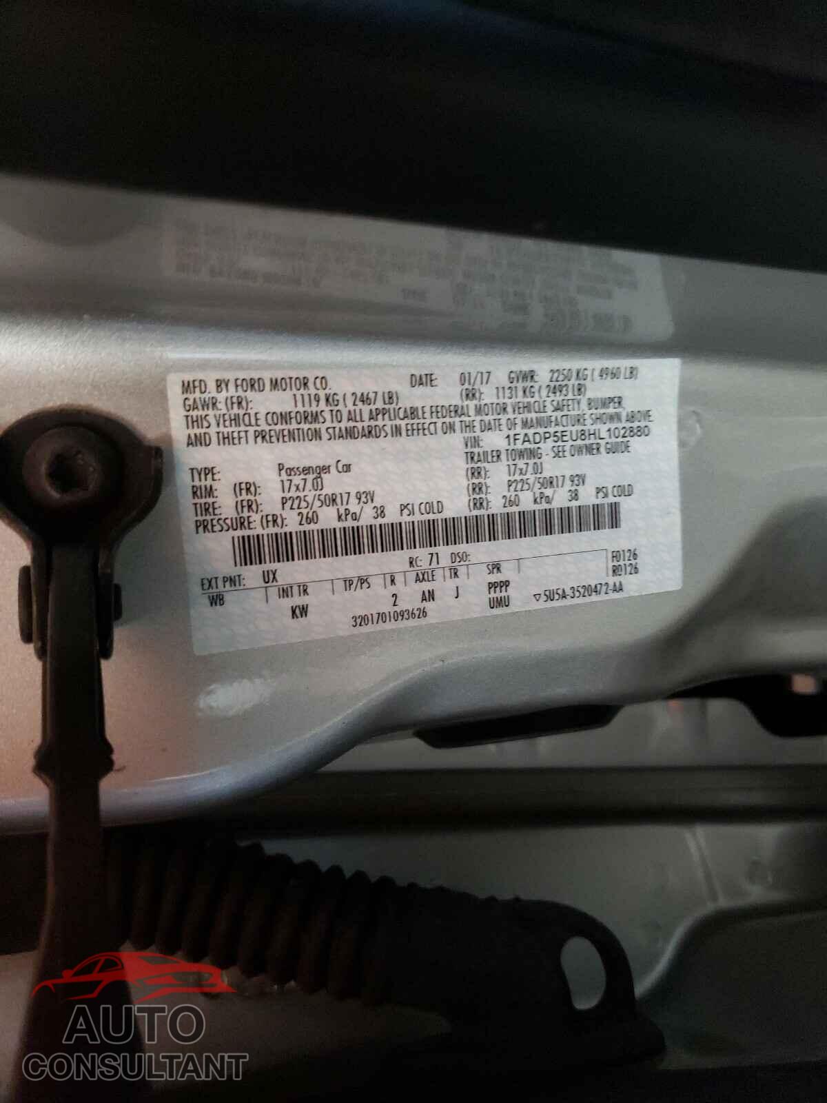 FORD CMAX 2017 - 1FADP5EU8HL102880