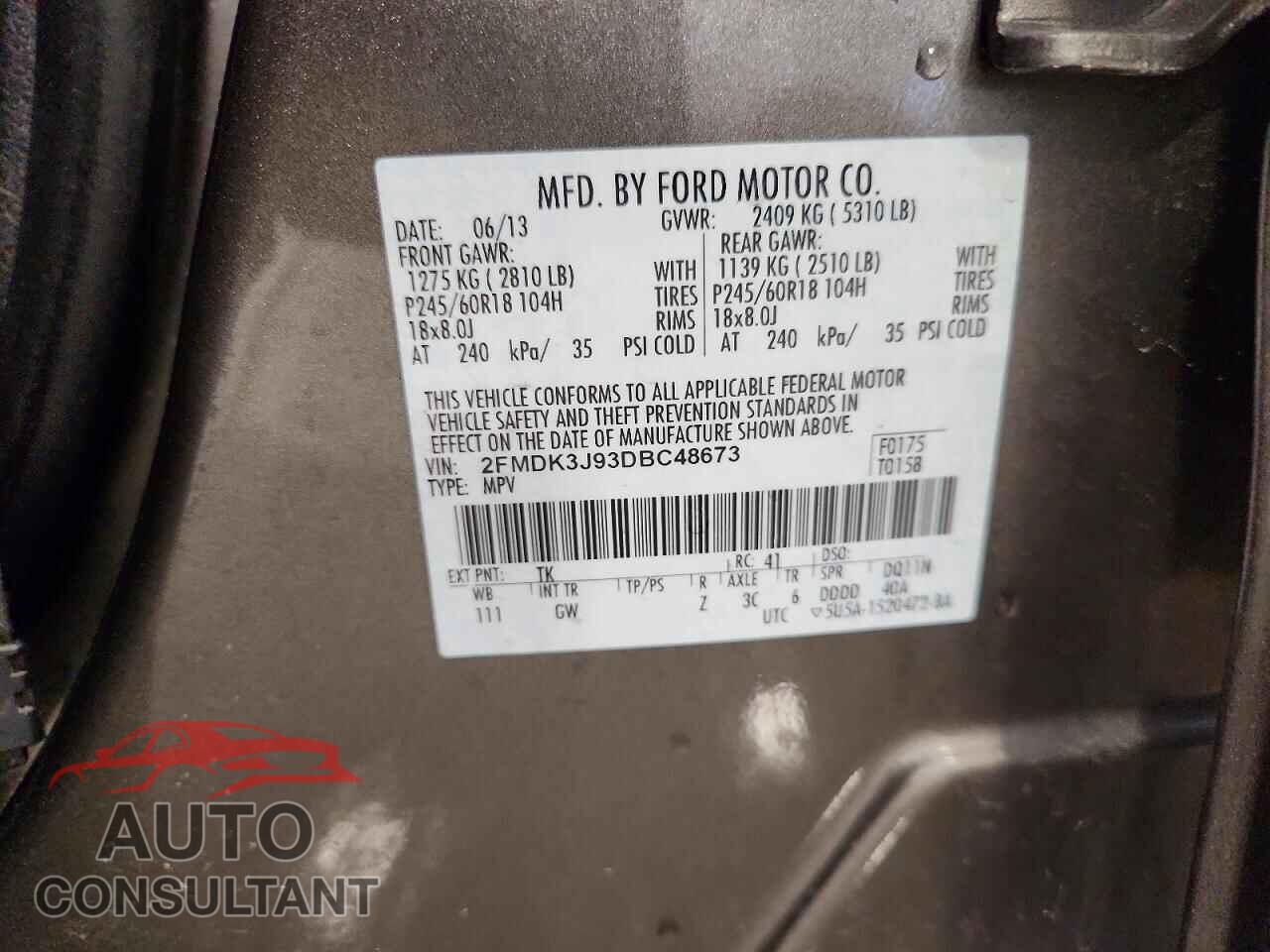 FORD EDGE 2013 - 2FMDK3J93DBC48673