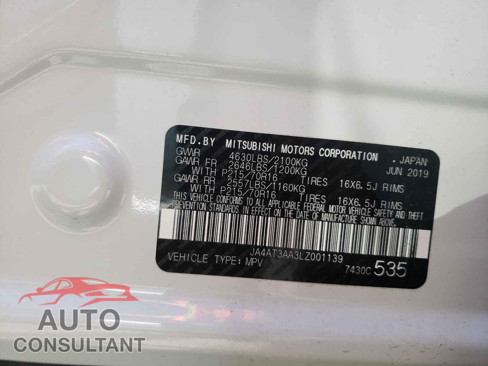 MITSUBISHI ECLIPSE 2020 - JA4AT3AA3LZ001139